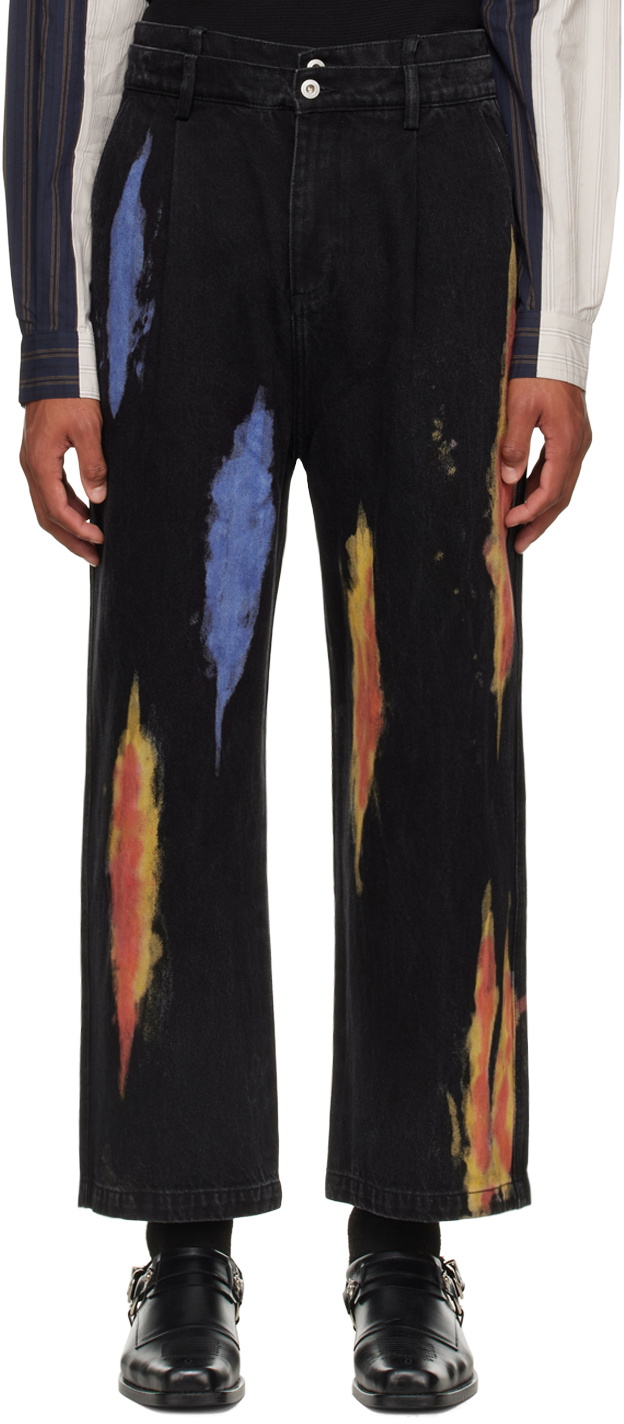 Feng Chen Wang Black Tie-Dyed Jeans Feng Chen Wang