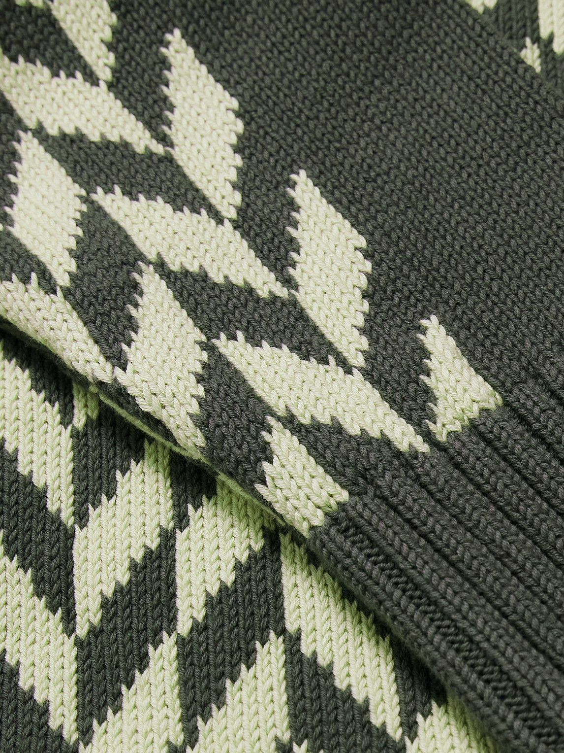 MANAAKI - Manaia Intarsia Cotton Cardigan - Green