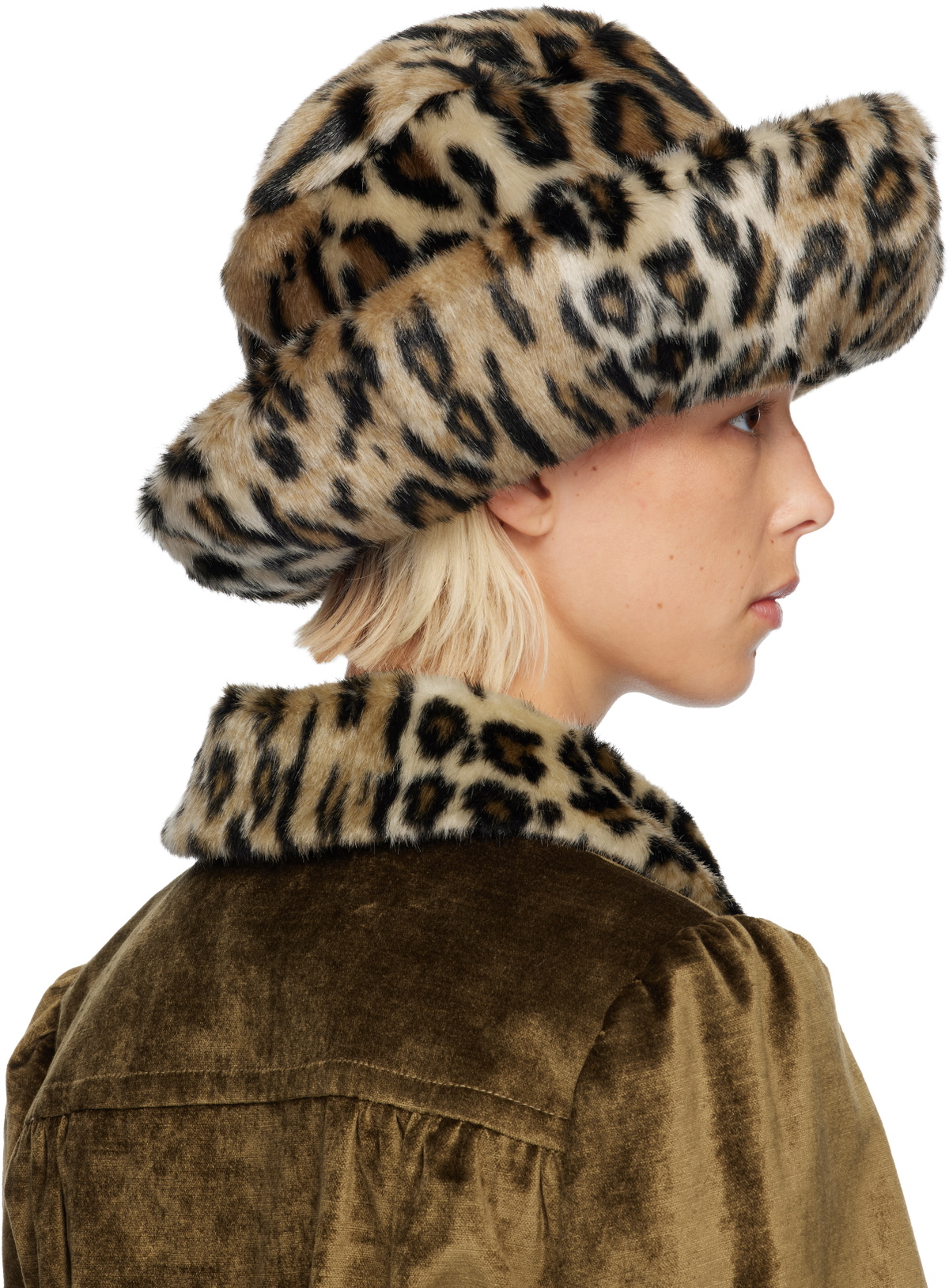 Anna Sui Multicolor Faux Leopard Hat