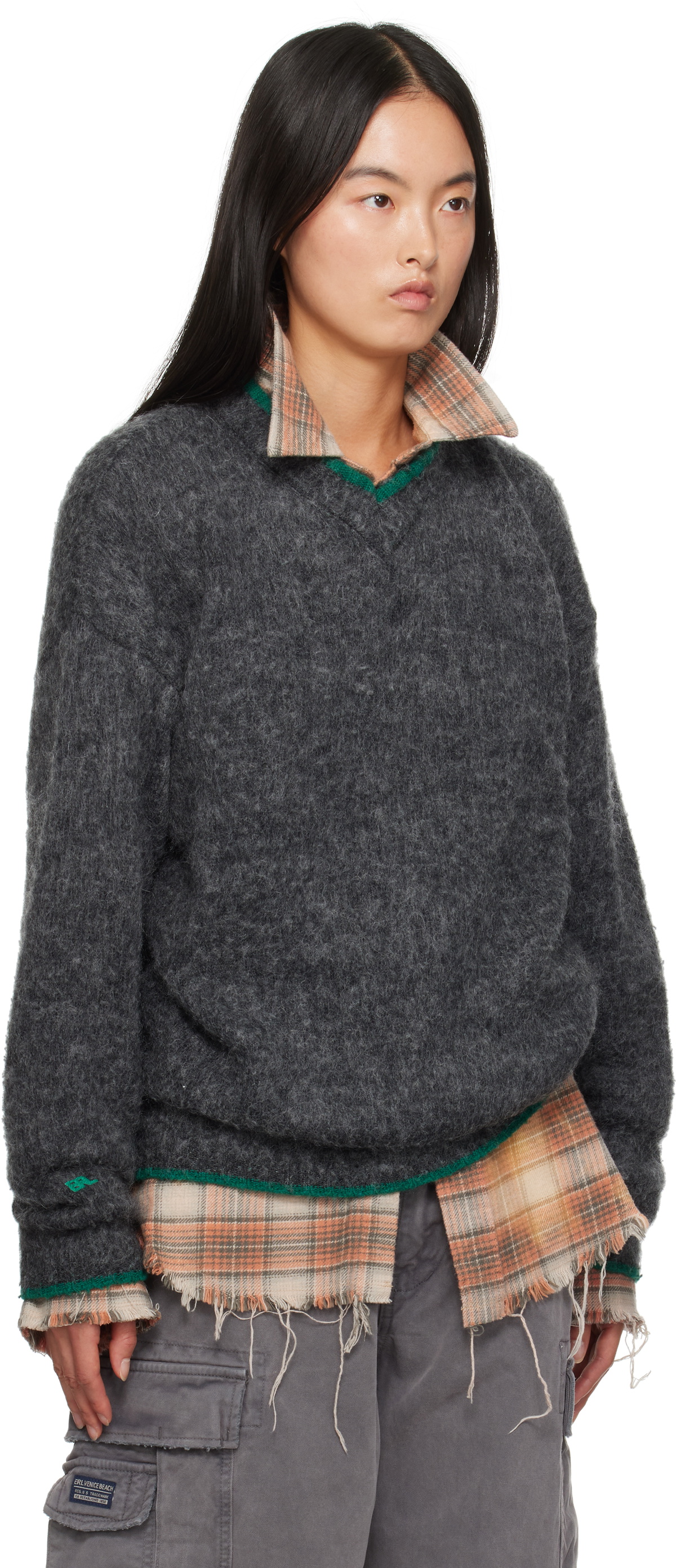 ERL Gray Pilling Overwashed Sweater