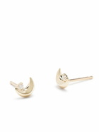 Adina Reyter 14K Yellow Super Tiny Moon Diamond Stud Earrings
