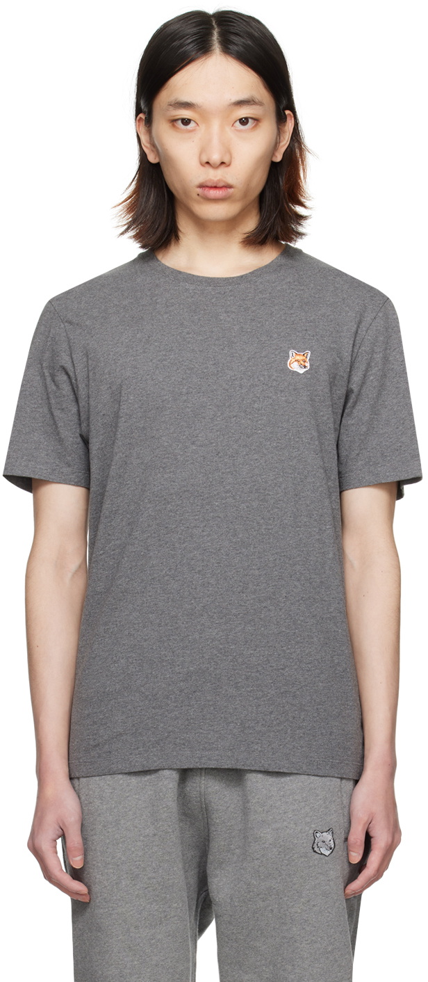 Maison Kitsuné Gray Fox Head T-Shirt Maison Kitsune