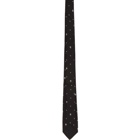 Alexander McQueen Black and White Silk Star Skull Tie