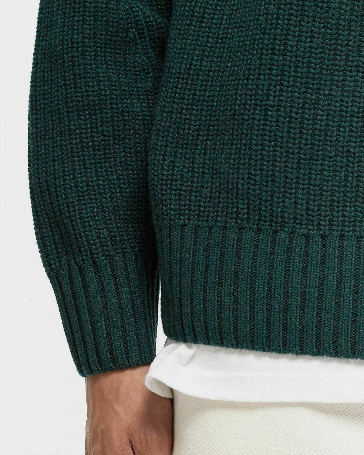 【今だけお買い得！】LACOSTE Knit Sweater(green) Men's Crew Neck Cotton Sweater - Sweaters & Sweatshirts