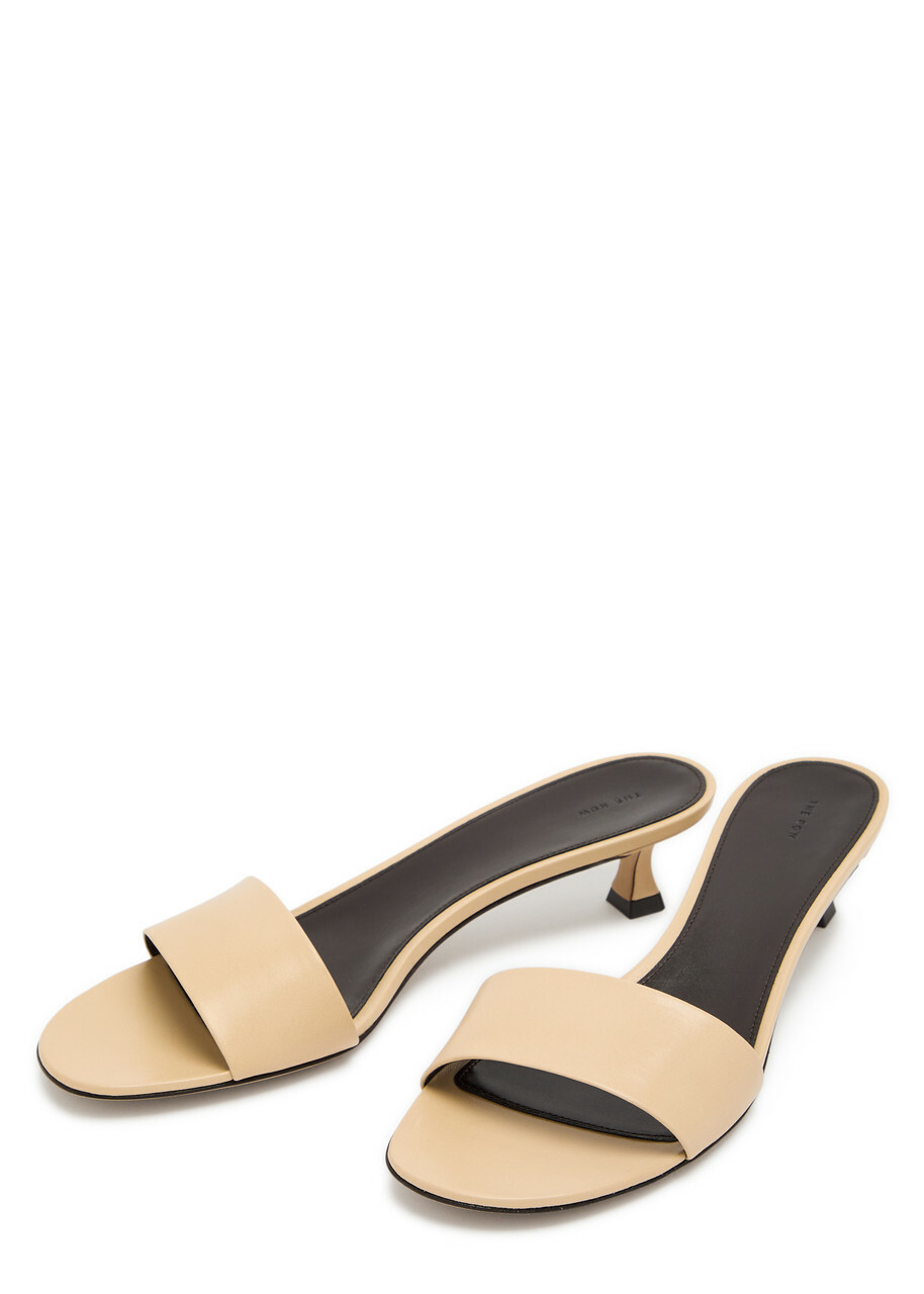The Row Combo 40 Leather Sandals Cream
