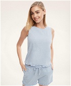 Brooks Brothers Women's Cotton Jersey Short Pajamas | Light Blue Heather