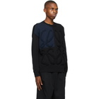 Loewe Black and Navy Embroidered Anagram Sweater