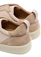 Aurélien Leisure Panelled Suede Sneakers Beige