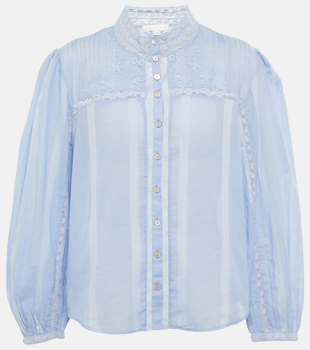 LoveShackFancy Ronda lace-trimmed cotton shirt