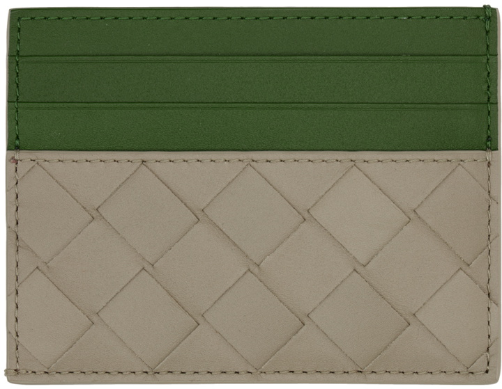 Photo: Bottega Veneta Taupe & Green Credit Card Case