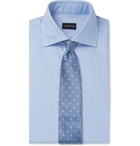 Ermenegildo Zegna - Light-Blue Cutaway-Collar Checked Cotton Shirt - Blue