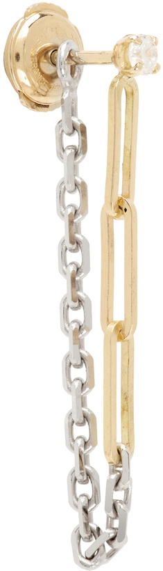 Photo: Yvonne Léon White Gold & Yellow Gold Bo Chain Solitaire Single Earring