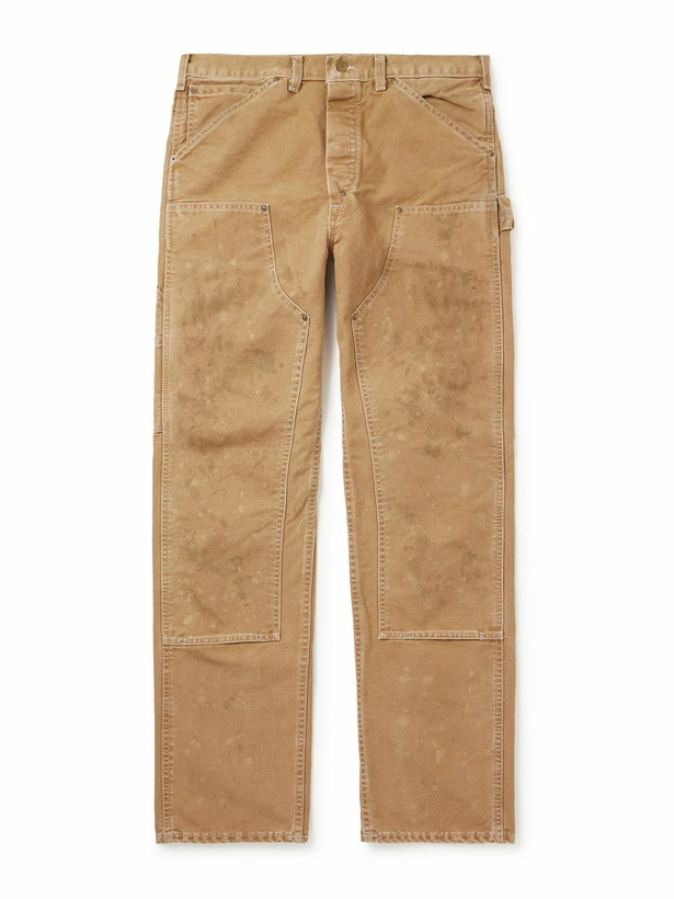 Photo: RRL - Hamilton Straight-Leg Double-Knee Distressed Cotton-Canvas Trousers - Brown