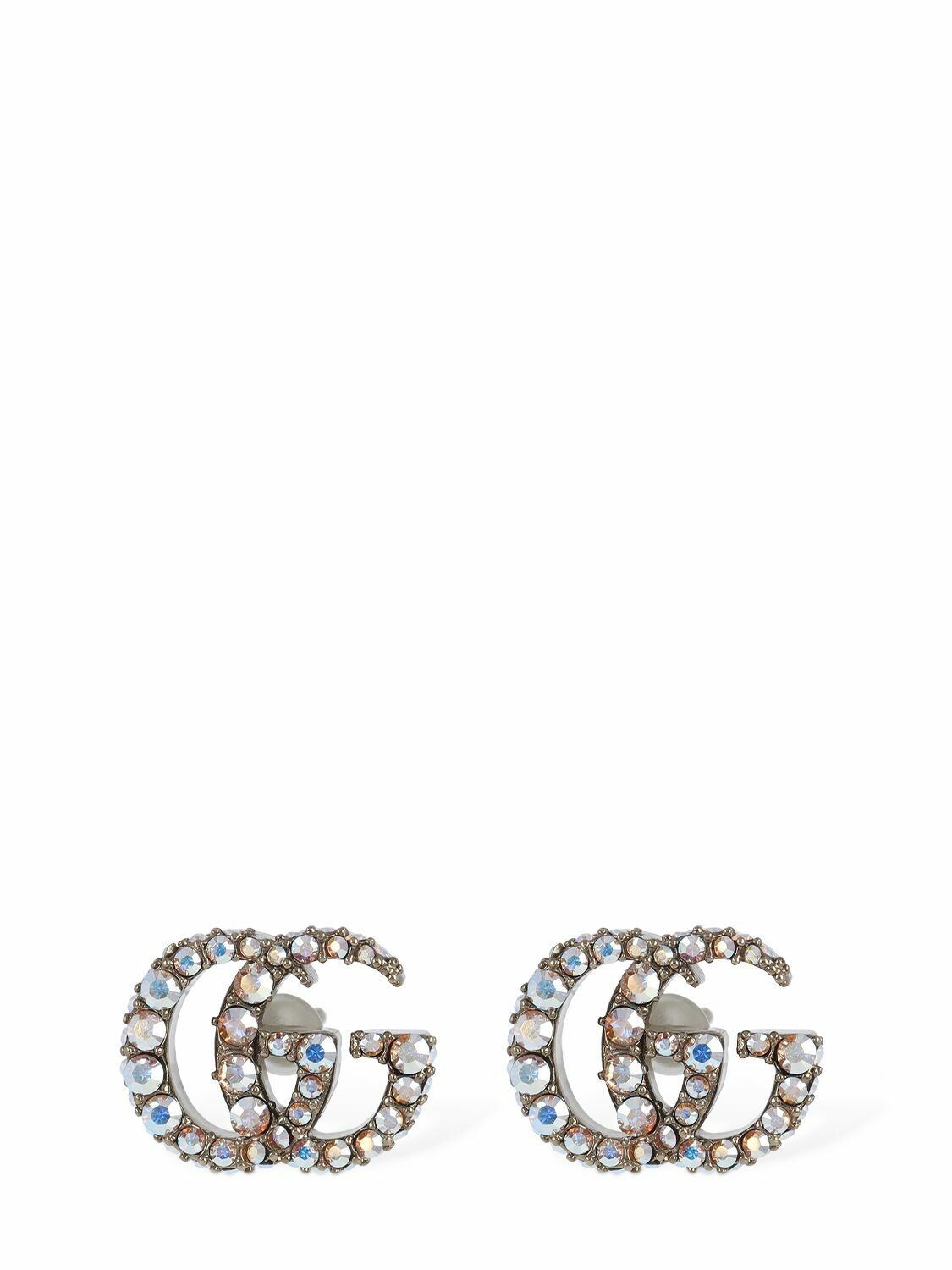 Photo: GUCCI - Gg Marmont Brass Stud Earrings