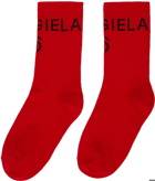 MM6 Maison Margiela Red Logo Socks