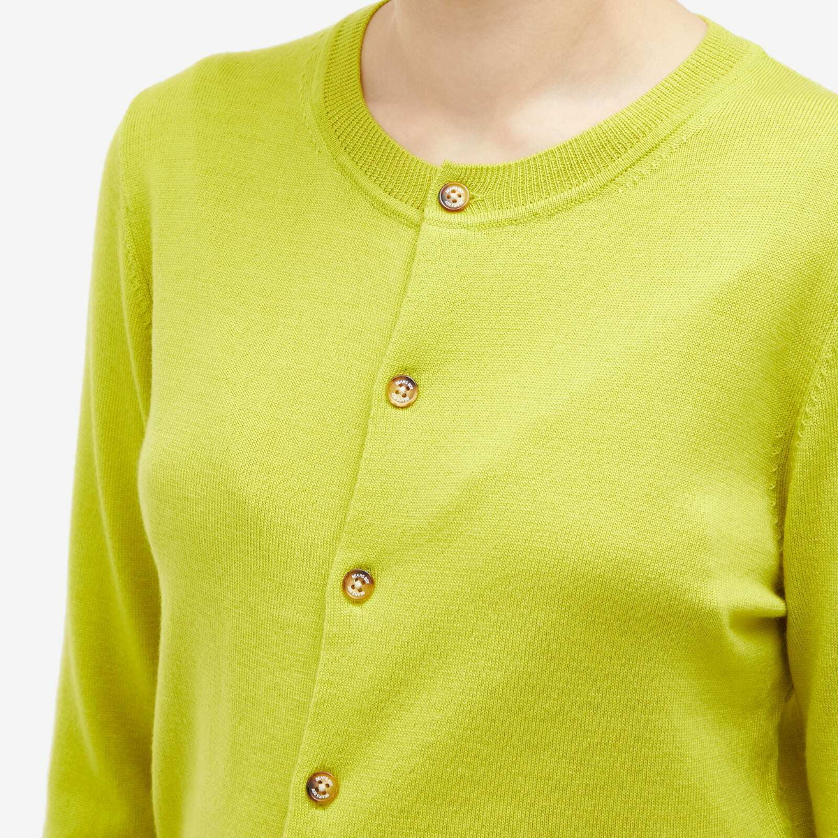 Beams Boy Women's Button Cardigan in Lime.Grn