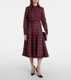 Emilia Wickstead Marione belted tartan wool-blend midi dress