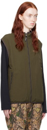 Gramicci Khaki Stand Collar Reversible Vest