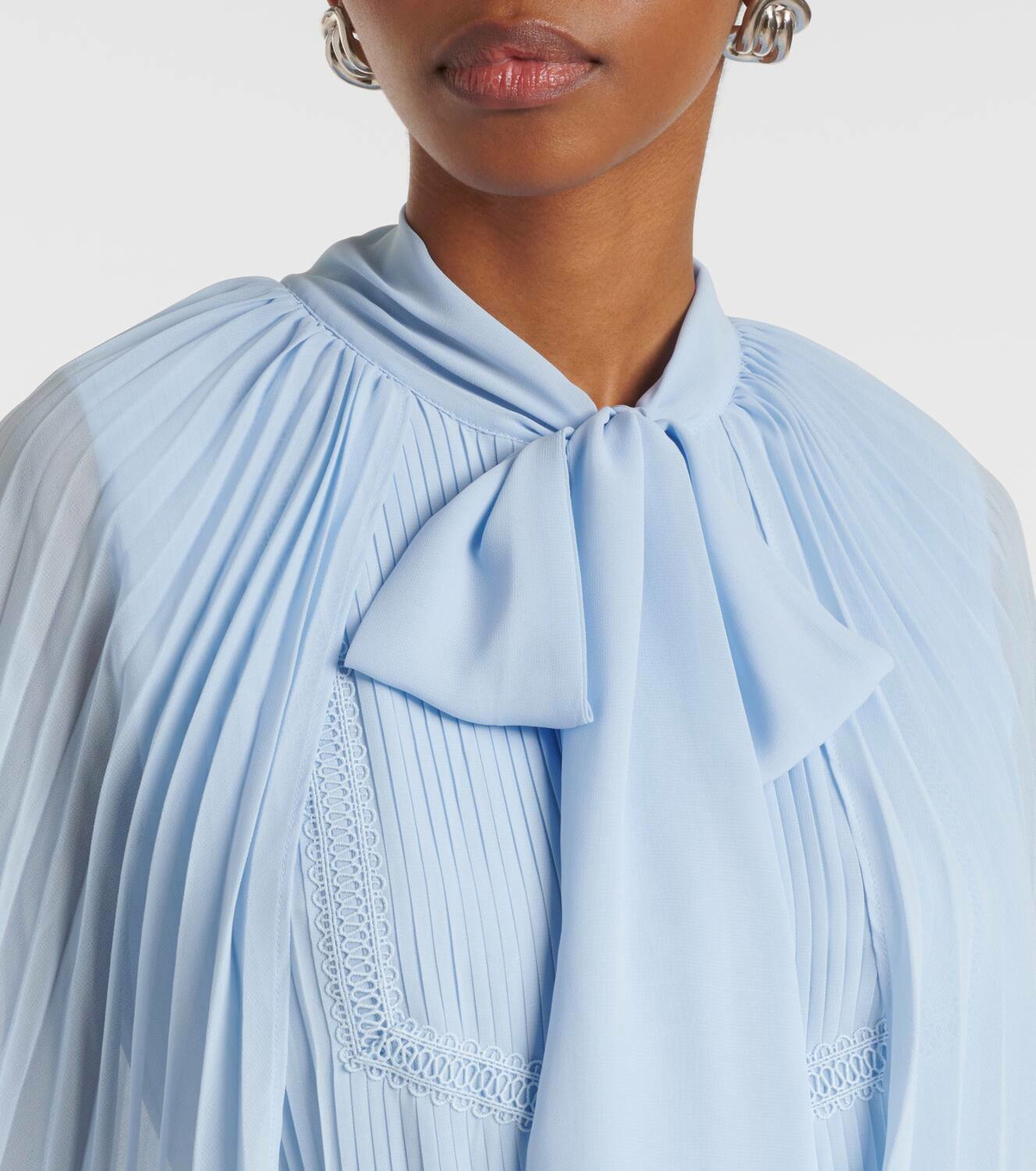Self-Portrait Caped chiffon midi dress