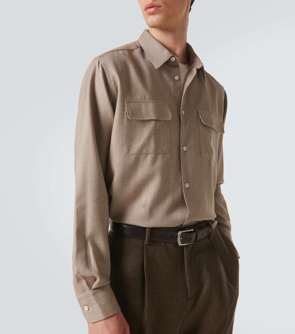 Berluti Herringbone wool shirt