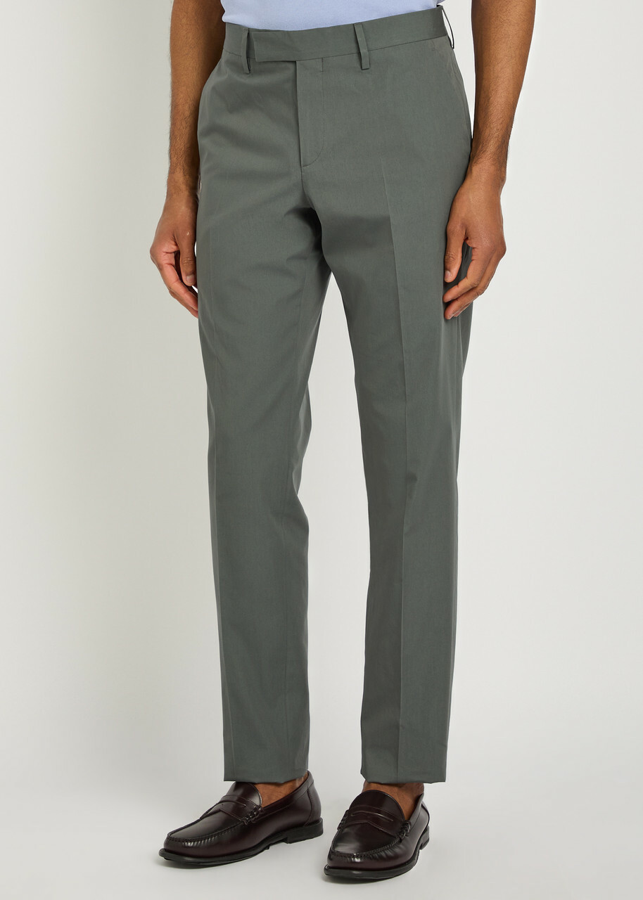 Lardini Cotton and Silk-blend Trousers Grey