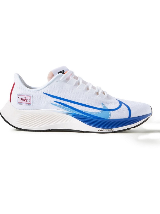 Photo: NIKE RUNNING - Air Zoom Pegasus 37 Premium Mesh Running Sneakers - White
