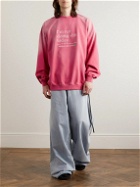 VETEMENTS - Oversized Embroidered Printed Distressed Cotton-Jersey Sweatshirt - Pink