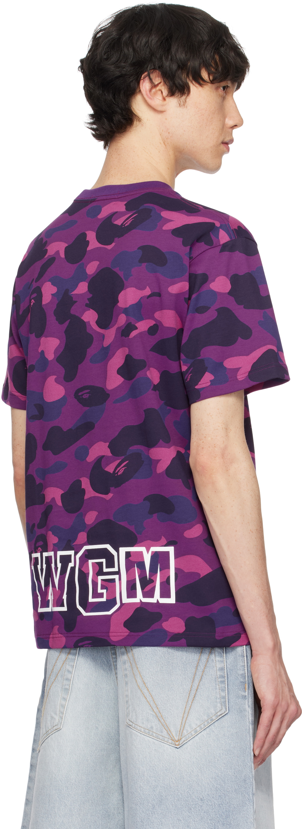 BAPE Purple Color Camo Shark T-shirt A Bathing Ape