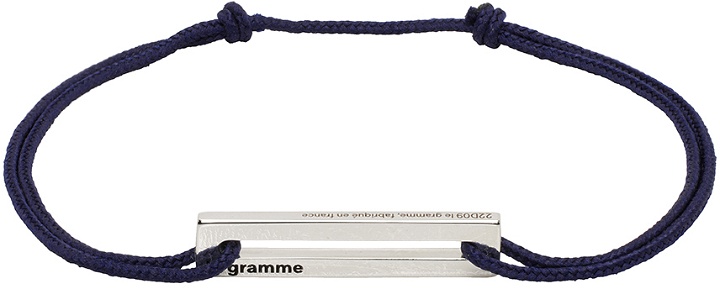Photo: Le Gramme Navy 'Le 1.7g' Punched Cord Bracelet