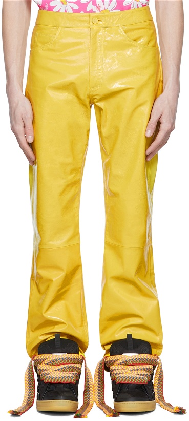 Photo: ERL Yellow Patent Leather Pants