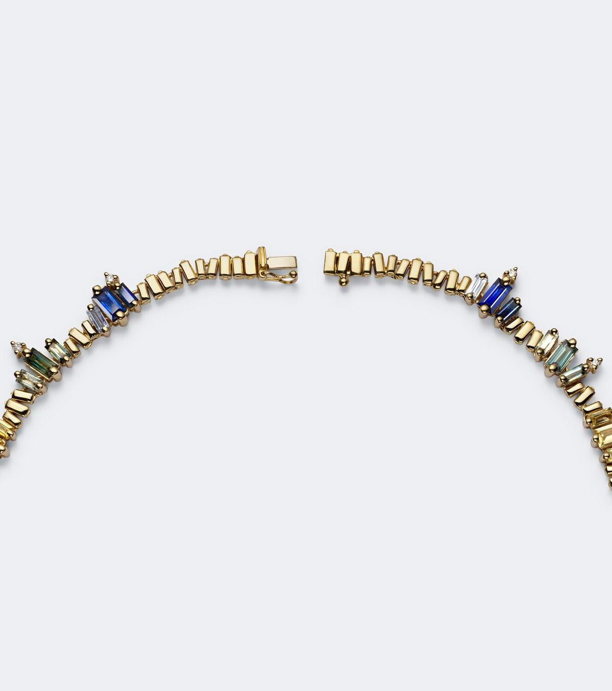 Suzanne Kalan 18kt gold necklace with sapphires and diamonds