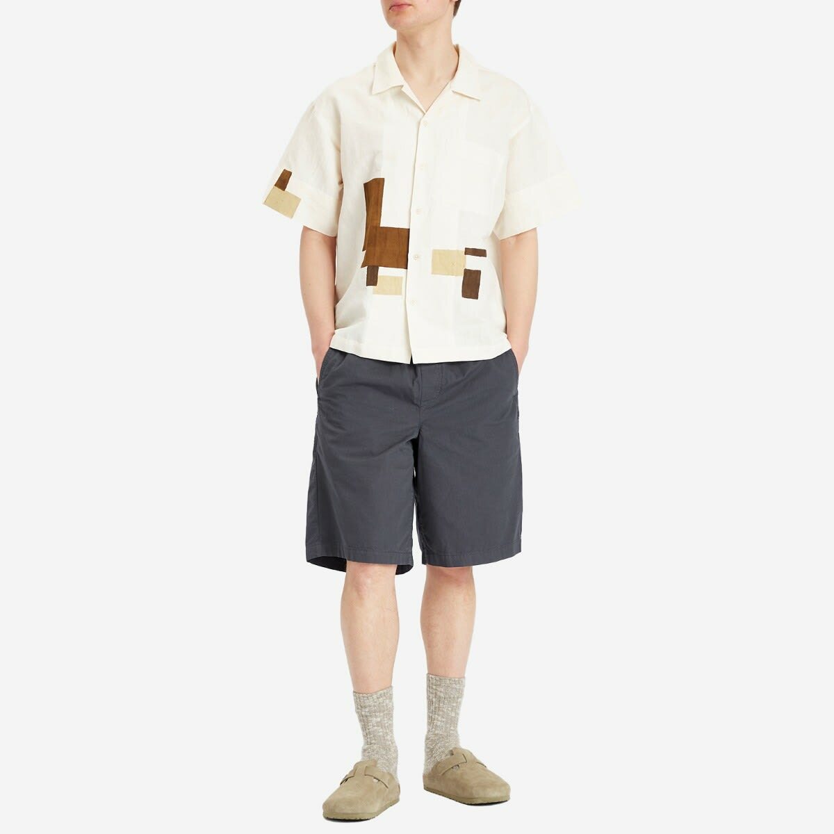 Palmes Men's Cotton Ripstop Shorts in Charcoal