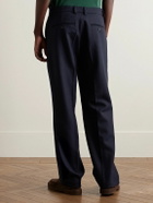 Portuguese Flannel - Pleated Wool Trousers - Blue