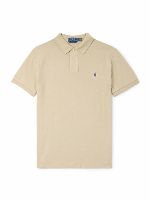 Photo: Polo Ralph Lauren - Logo-Embroidered Cotton-Piqué Polo Shirt - Neutrals