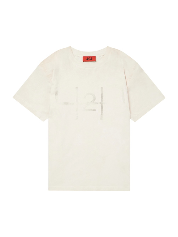 Photo: 424 - Logo-Print Cotton-Jersey T-Shirt - Neutrals