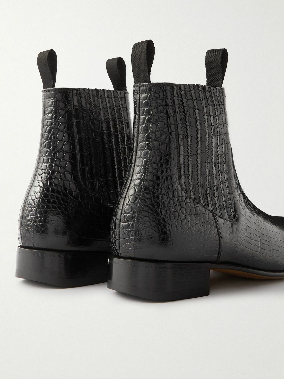 TOM FORD - Kurt Croc-Effect Leather Chelsea Boots - Black TOM FORD