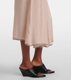 Maison Margiela Belted lace-trimmed midi dress