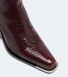 Rabanne Snake-effect leather cowboy boots