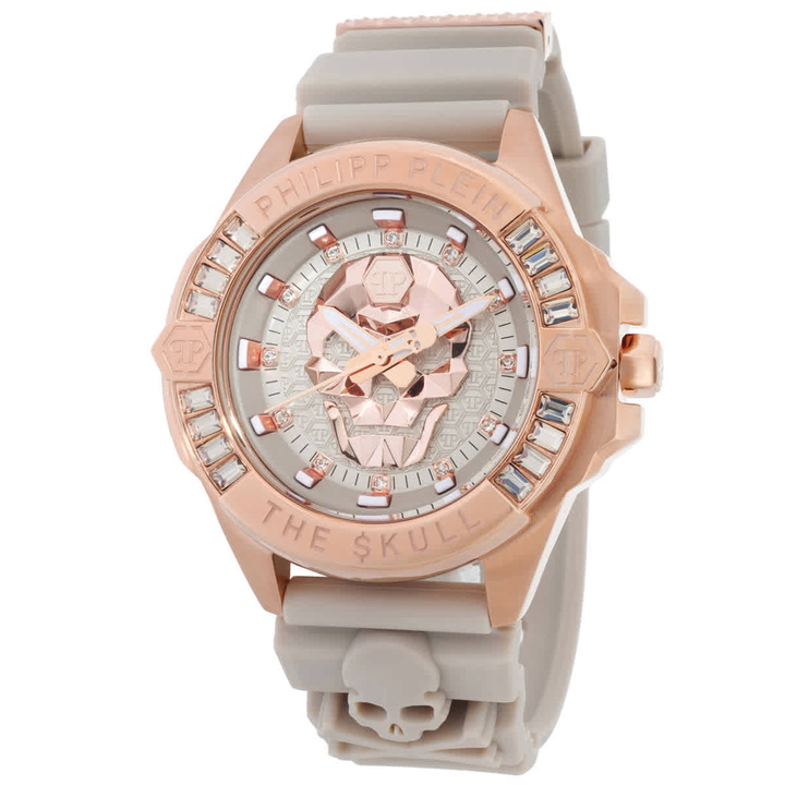 Photo: Philipp Plein The Skull Quartz Crystal Beige Dial Watch PWNAA1323
