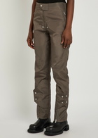 Rick Owens Motopants Panelled Leather Trousers Grey