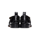 Loewe Black Croc Flower Loafers