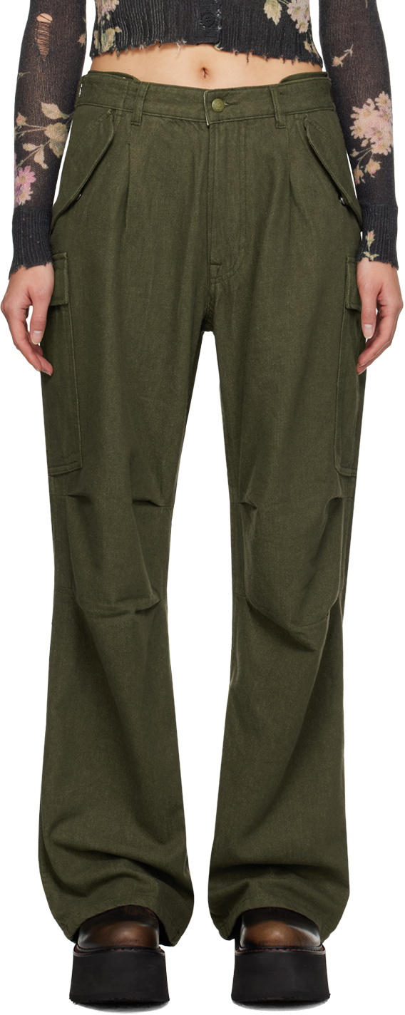 R13 Khaki Damon Denim Cargo Pants R13