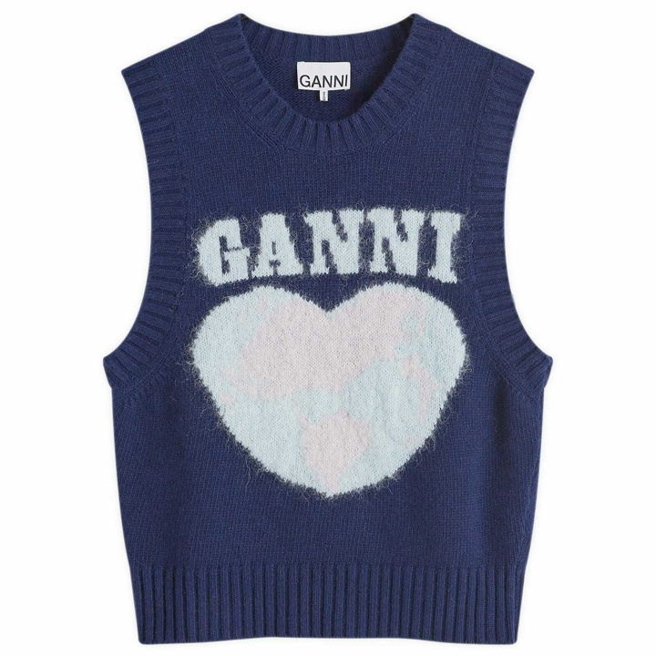 Photo: GANNI Women's Graphic Vest in Sky Captain