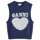 GANNI Women's Graphic Vest in Sky Captain