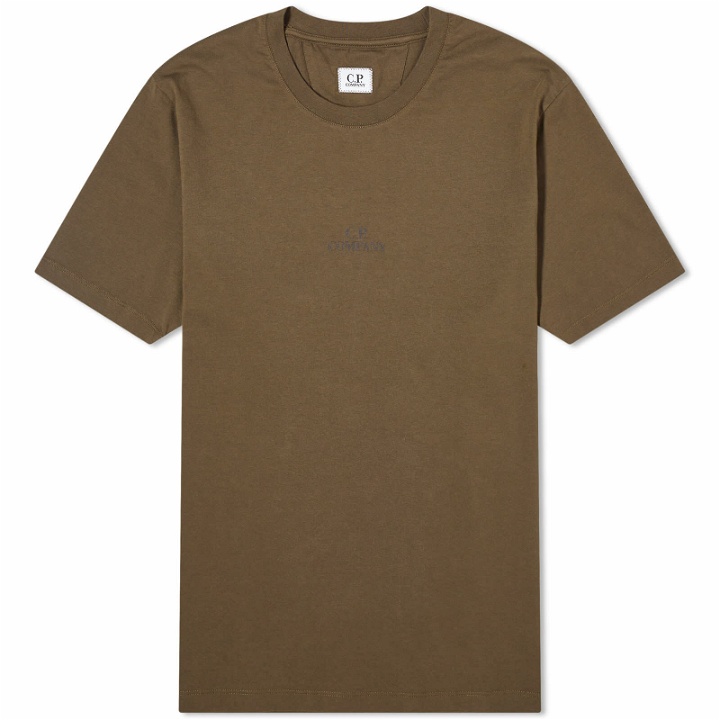Photo: C.P. Company Men's 30/1 Jersey Graphic T-Shirt in Ivy Green