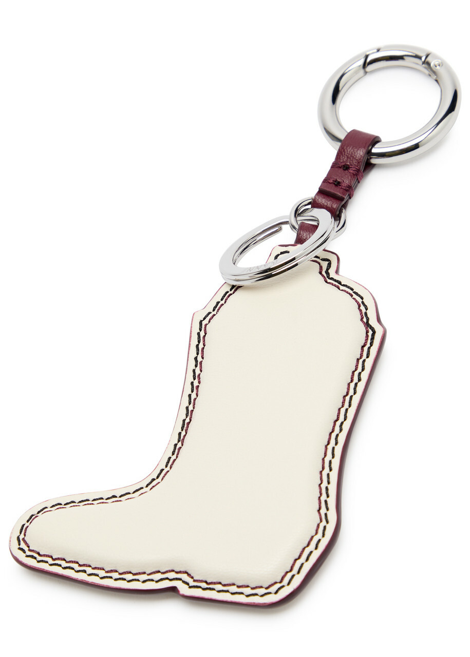 Ganni Western Boot Leather Keyring - Light Blue - One Size