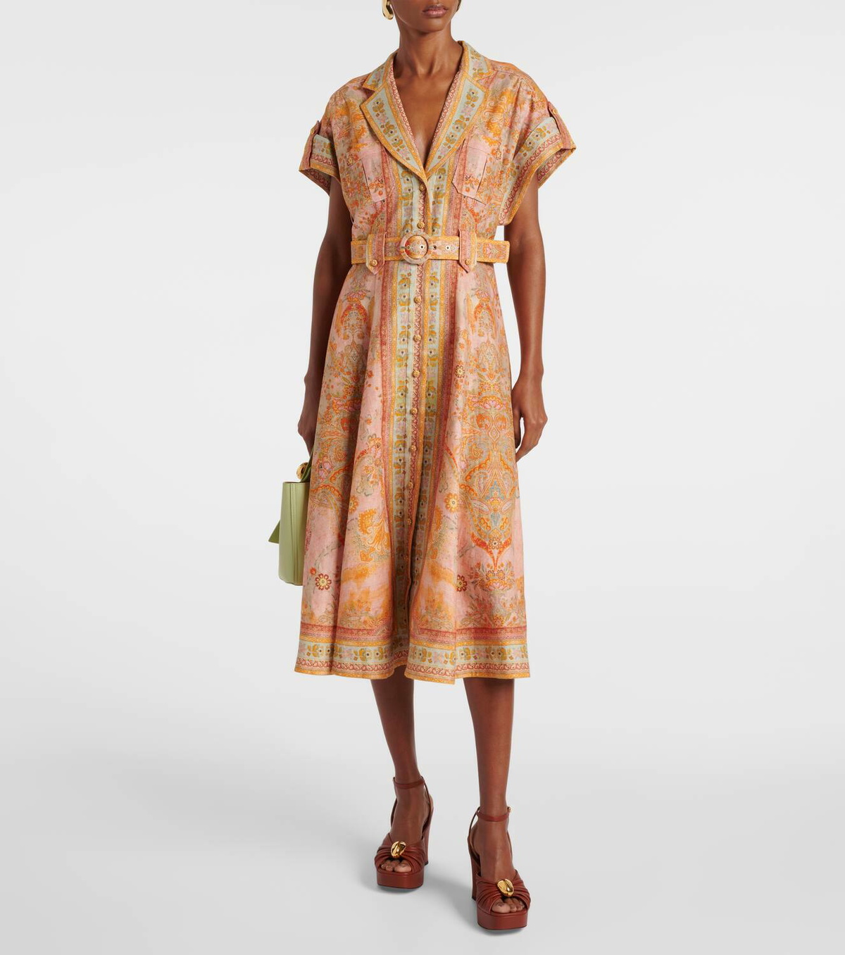 Zimmermann Acacia belted linen shirt dress Zimmermann