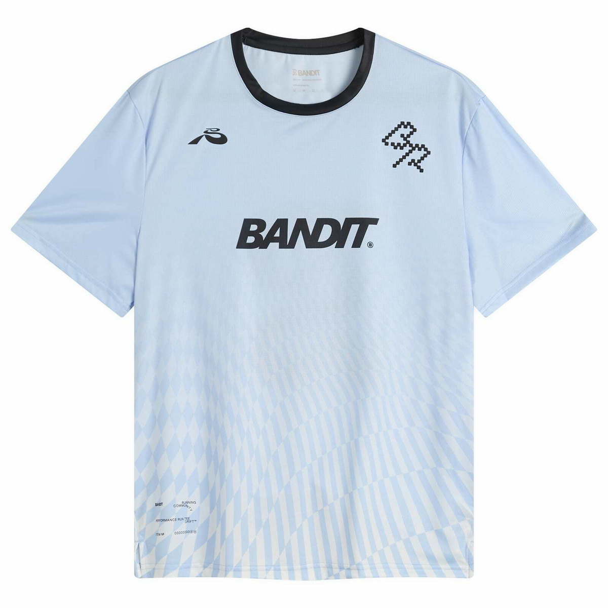 Bandit Men's Drift SS Printed Performance T-Shirt in Undulating Gradient Check/Breeze Blue/Light Breeze Blue