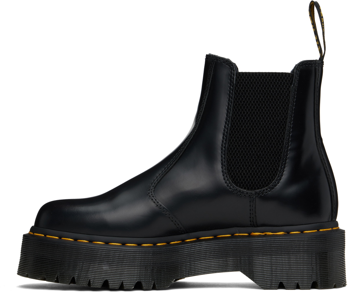 Dr. Martens Black 2976 Polished Smooth Platform Chelsea Boots