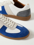 Mr P. - Ansel Colour-Block Suede and Leather Sneakers - Blue